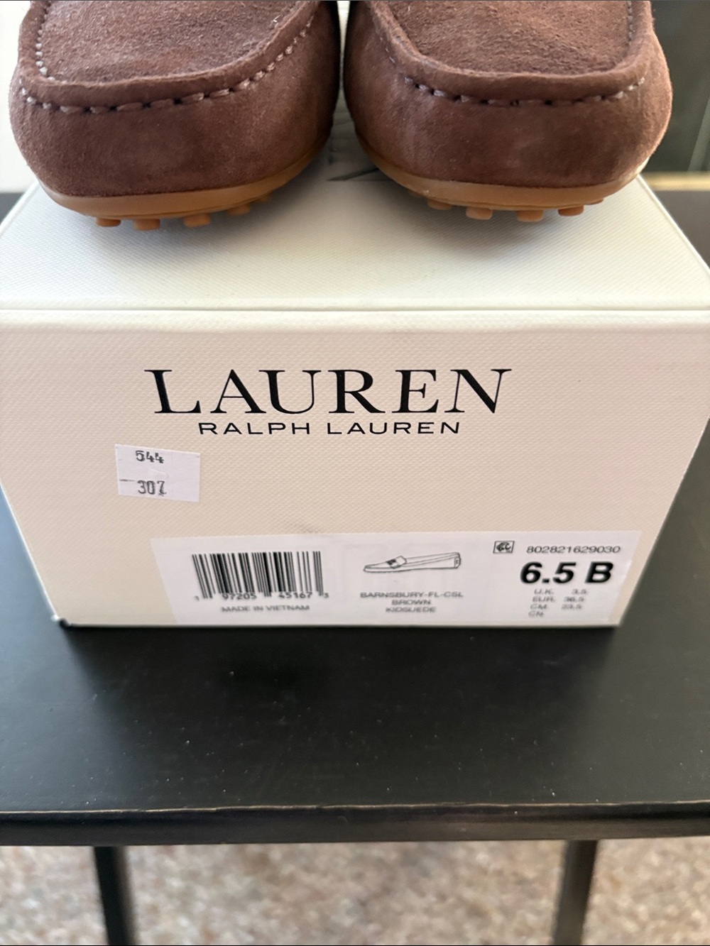 Ralph Lauren Brown Suede RLL Logo Loafers - Picture 2 of 3